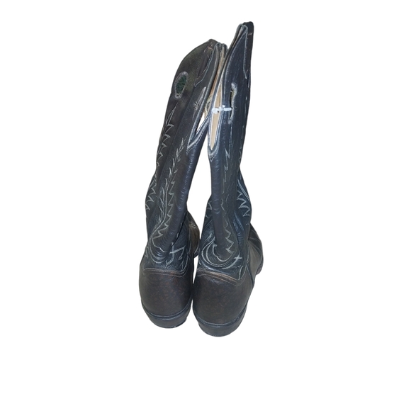 Tony Lama 16" black buckaroo Western Boots size 8 - Picture 4 of 9